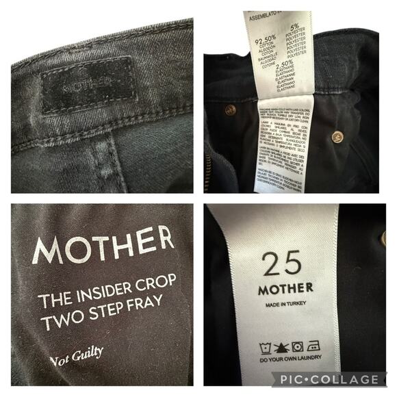 Mother Jeans The Insider Crop Two Step Fray Raw Asymmetrical Hem Not Guilty 25 - Picture 15 of 16